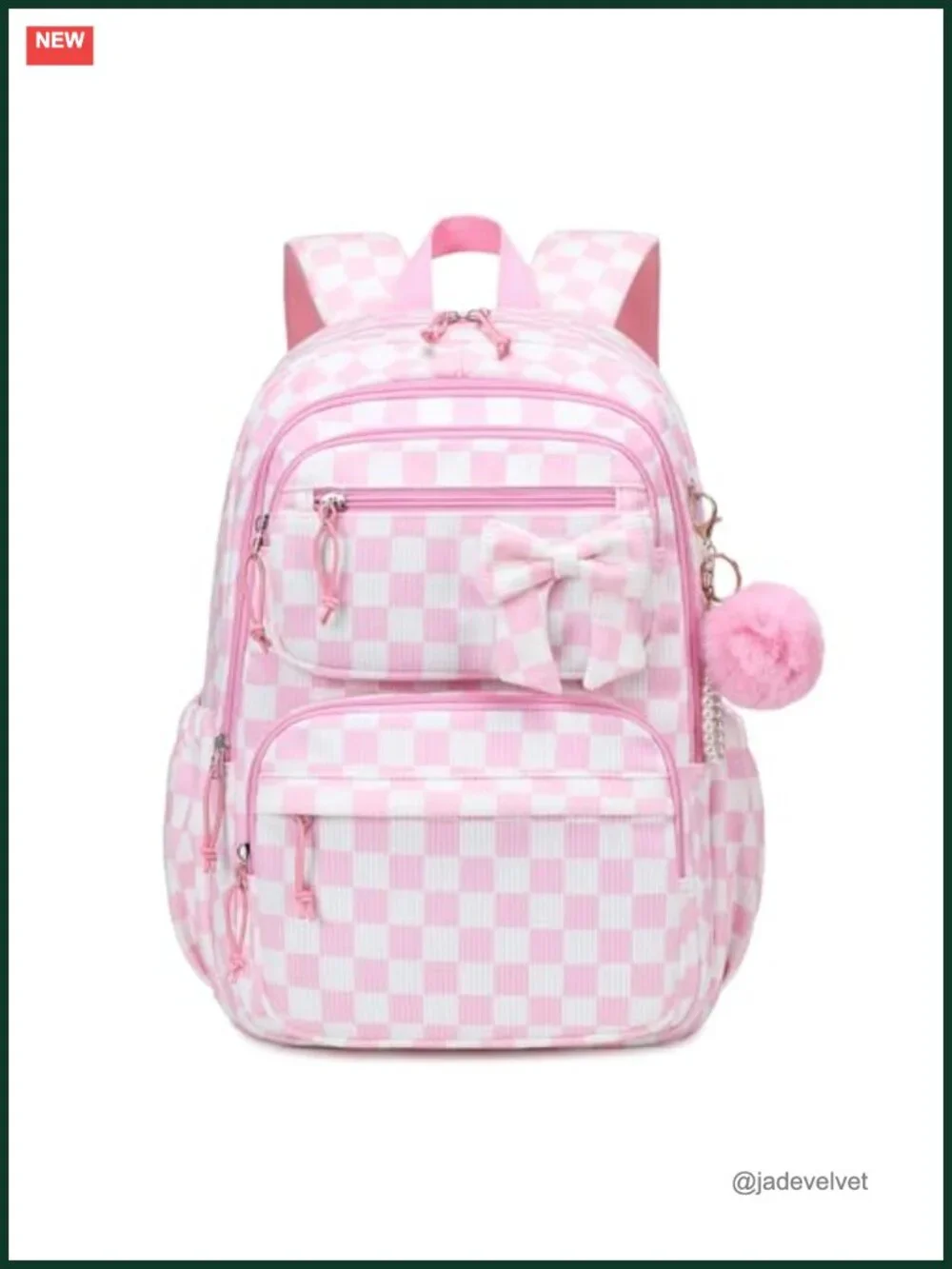 Kawaii Corduroy Backpack with Multi-Pockets for Teen Girls, Laptop Ready